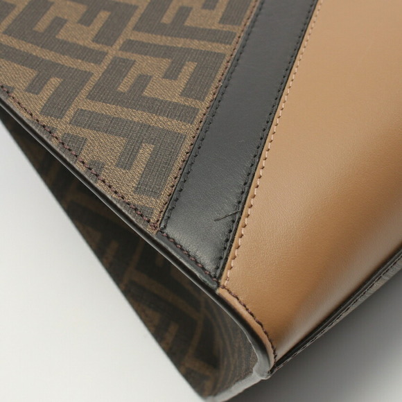 Fendi Zucca handbag tote bag leather brown black - Picture 6 of 6